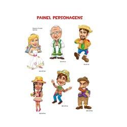 Enfeite Kit Painel Decorativo Personagens - C/06 Unds